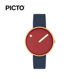  ĐỒNG HỒ PICTO Cinamon Red & Gold Dial / Midnight Blue Leather Strap 