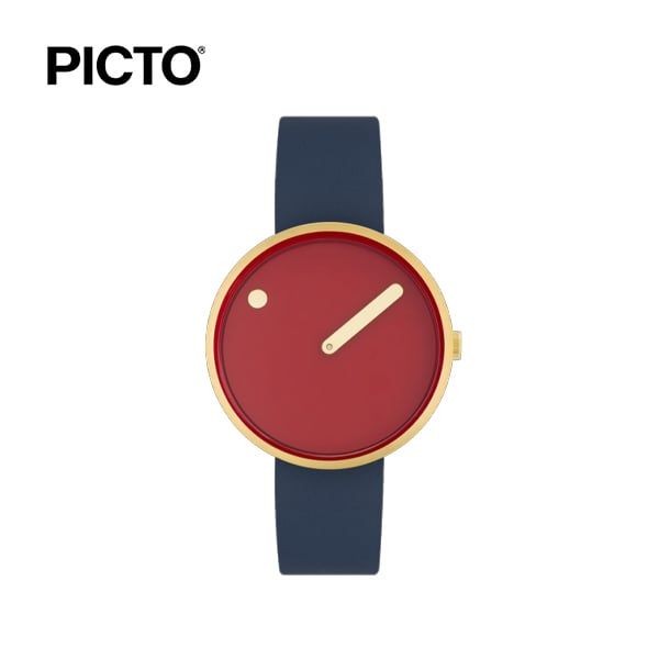  ĐỒNG HỒ PICTO Cinamon Red & Gold Dial / Midnight Blue Leather Strap 