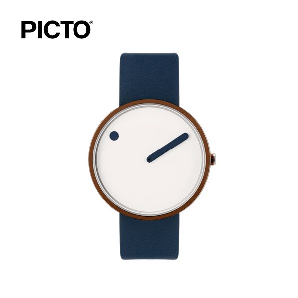  Đồng hồ Picto Cream Dial / Midnight Blue Leather Strap 