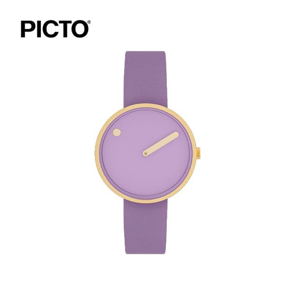  ĐỒNG HỒ PICTO Light Lavender & Gold Dial / Light Lavender Leather Strap 