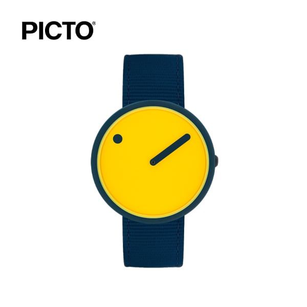  ĐỒNG HỒ PICTO Yellow & Navy Dial / Navy Blue Recycled Strap 