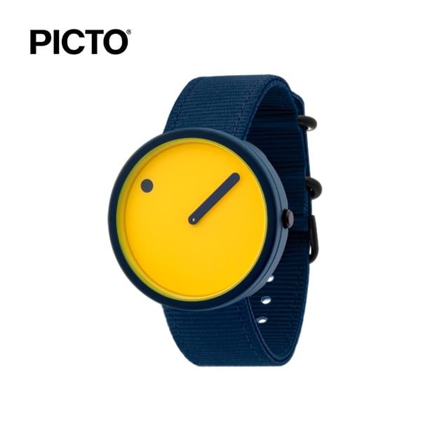  ĐỒNG HỒ PICTO Yellow & Navy Dial / Navy Blue Recycled Strap 