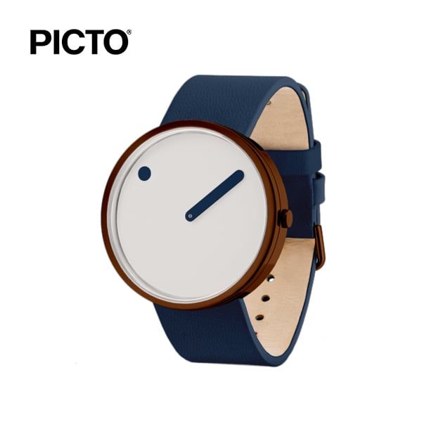  Đồng hồ Picto Cream Dial / Midnight Blue Leather Strap 