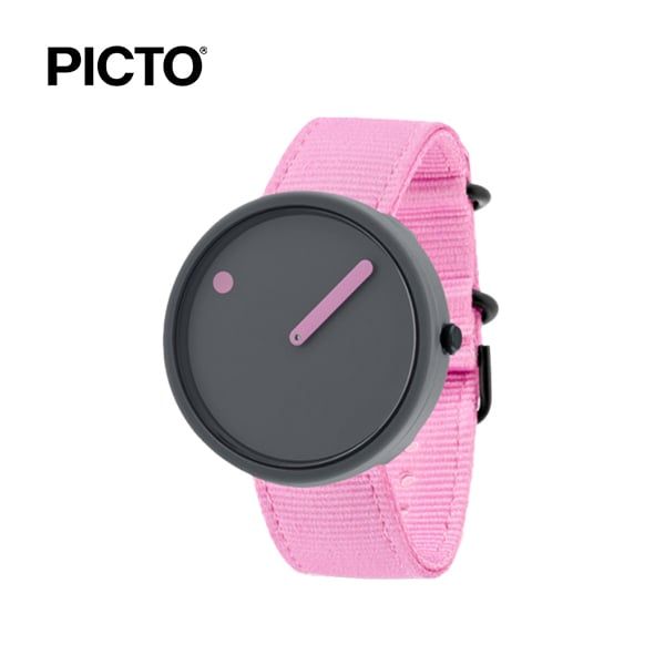  ĐỒNG HỒ PICTO Grey & Pink Dial / Pink Reef Recycled Strap 
