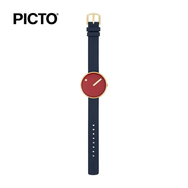  ĐỒNG HỒ PICTO Cinamon Red & Gold Dial / Midnight Blue Leather Strap 