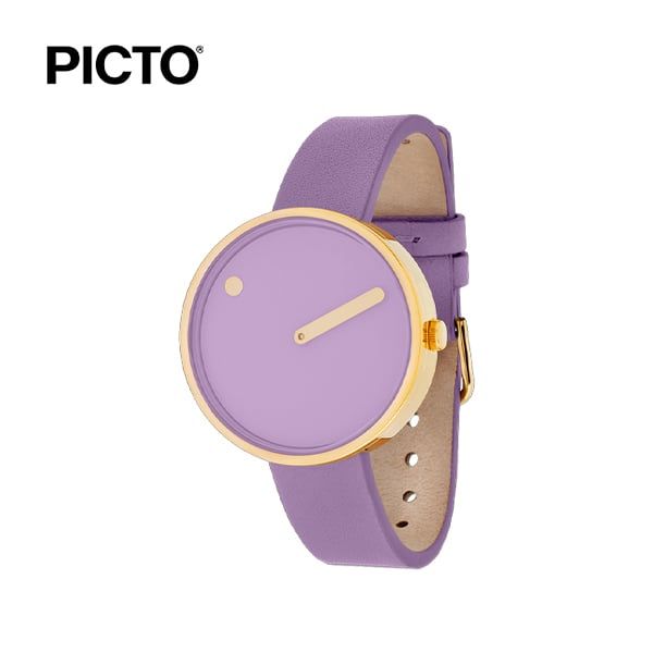  ĐỒNG HỒ PICTO Light Lavender & Gold Dial / Light Lavender Leather Strap 