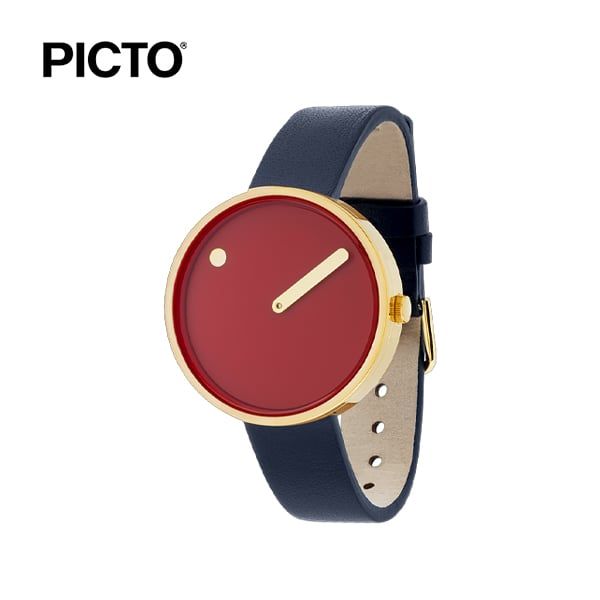  ĐỒNG HỒ PICTO Cinamon Red & Gold Dial / Midnight Blue Leather Strap 