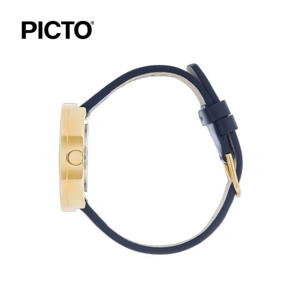  ĐỒNG HỒ PICTO Cinamon Red & Gold Dial / Midnight Blue Leather Strap 