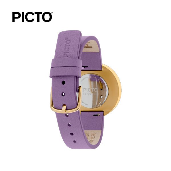  ĐỒNG HỒ PICTO Light Lavender & Gold Dial / Light Lavender Leather Strap 