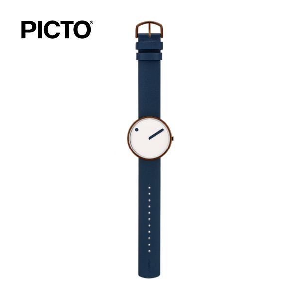  Đồng hồ Picto Cream Dial / Midnight Blue Leather Strap 