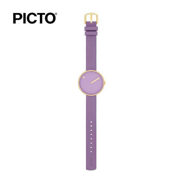  ĐỒNG HỒ PICTO Light Lavender & Gold Dial / Light Lavender Leather Strap 