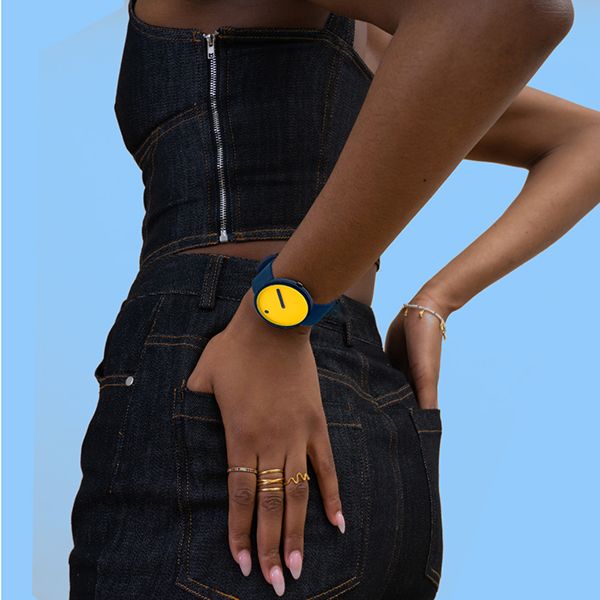  ĐỒNG HỒ PICTO Yellow & Navy Dial / Navy Blue Recycled Strap 