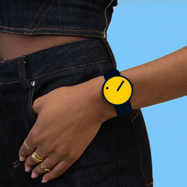  ĐỒNG HỒ PICTO Yellow & Navy Dial / Navy Blue Recycled Strap 