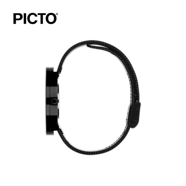  Đồng hồ PICTO Black & White Dial / Matt Black Mesh Band 
