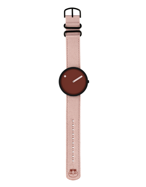  Đồng Hồ PICTO x Kakao Friends Apeach 40mm – Mặt Đỏ, dây Hồng Tái Chế 