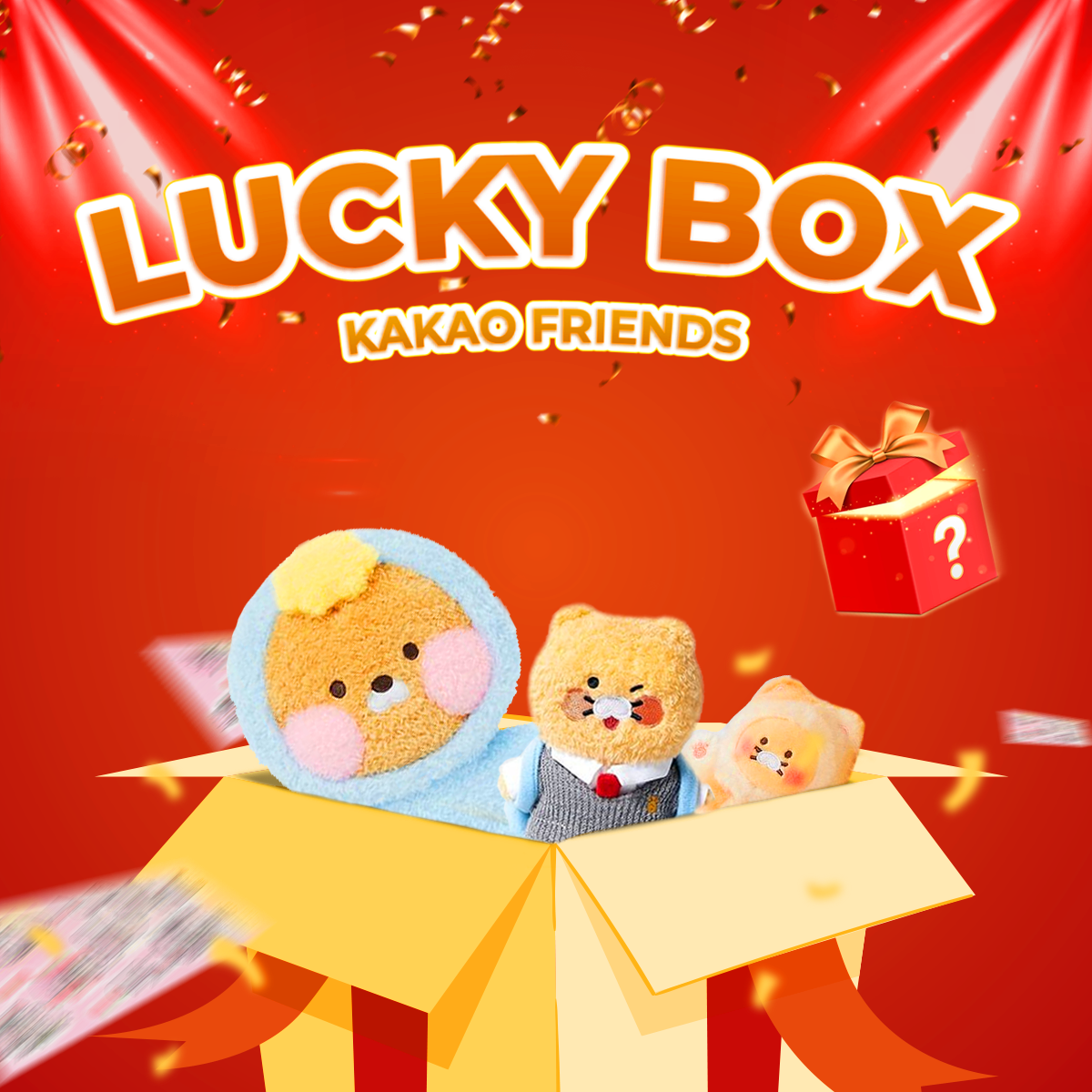  Lucky Box Kakao Friends Hộp Quà Bất Ngờ Ngẫu Nhiên Dễ Thương Móc Khóa Sticker Kakao Mỹ Phẩm Hàn Quốc 