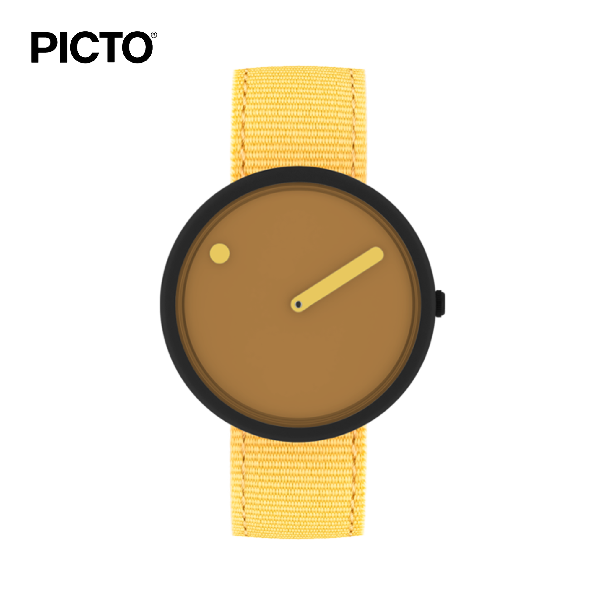  Đồng Hồ PICTO x Kakao Friends Choonsik 40mm – Mặt Nâu, dây Vàng Tái Chế 