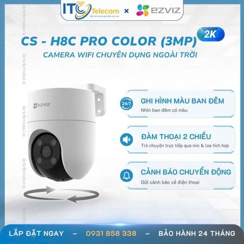 Trọn Gói Camera Ngoài Trời EZVIZ H8C Pro 3MP (2K) + Thẻ nhớ 64GB