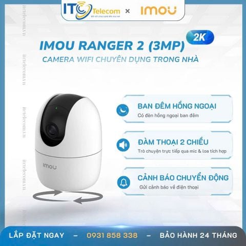 Trọn Gói Camera Trong Nhà IMOU Ranger2 3MP (2K) + Thẻ nhớ 64GB