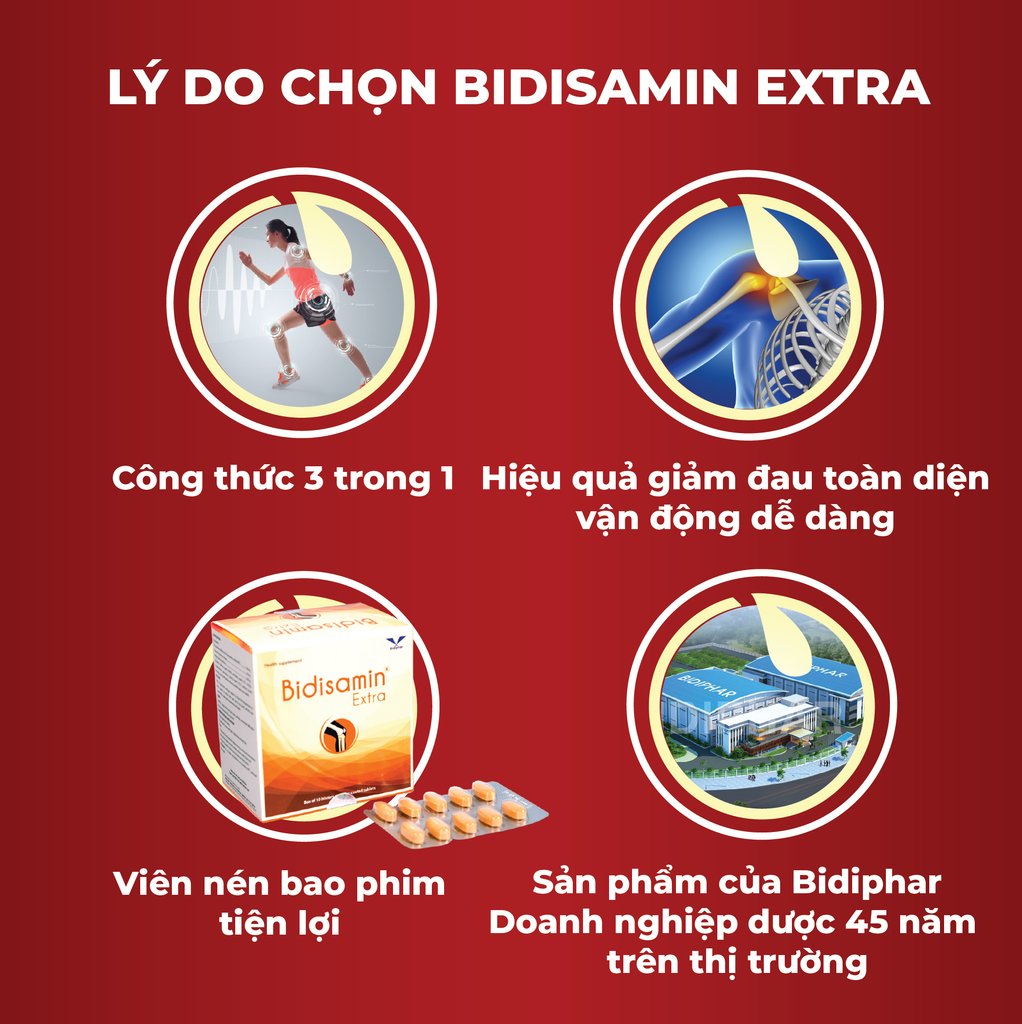 BIDISAMIN® EXTRA - Bổ Xương Khớp - Hộp 100 Viên