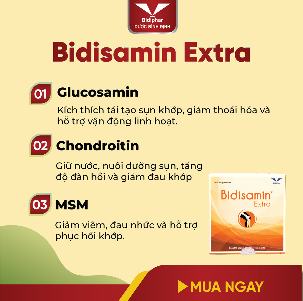 BIDISAMIN® EXTRA - Bổ Xương Khớp - Hộp 100 Viên