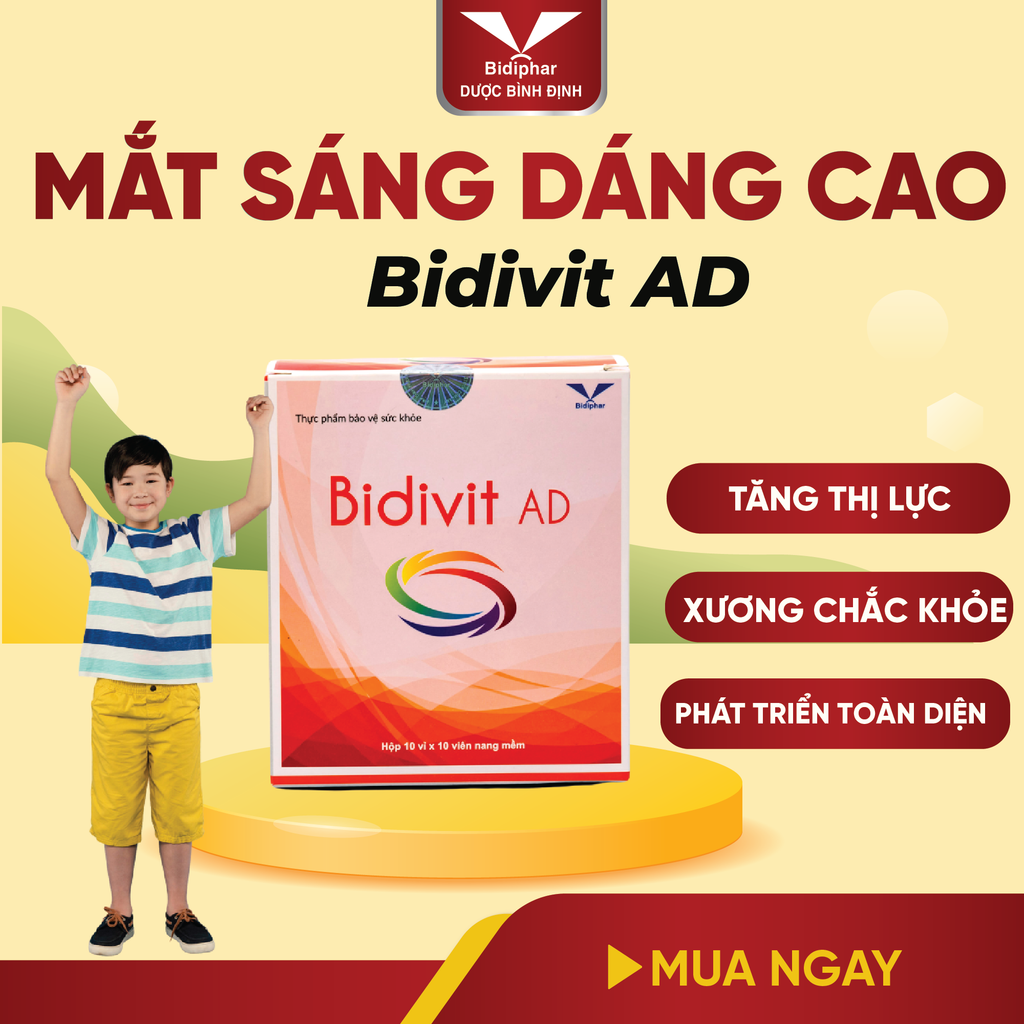BIDIVIT AD - Bổ Sung Vitamin A, D - Hộp 100 Viên