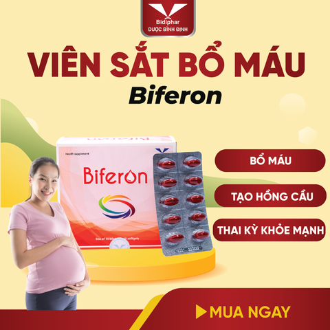BIFERON - Viên Sắt Bổ Máu - Hộp 100 Viên