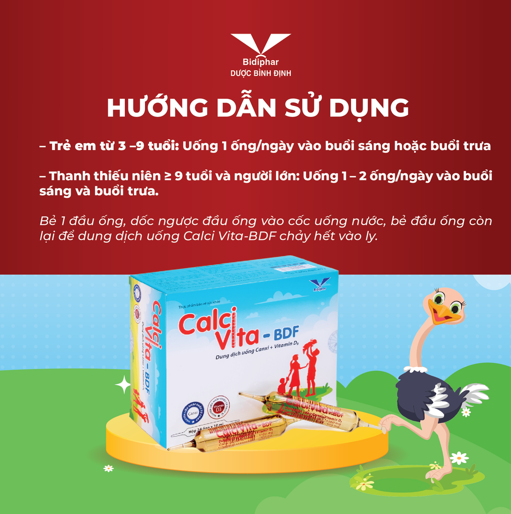 CALCI VITA - BDF 10Ml - Ống Uống Bổ Sung Calci Cho Người Lớn