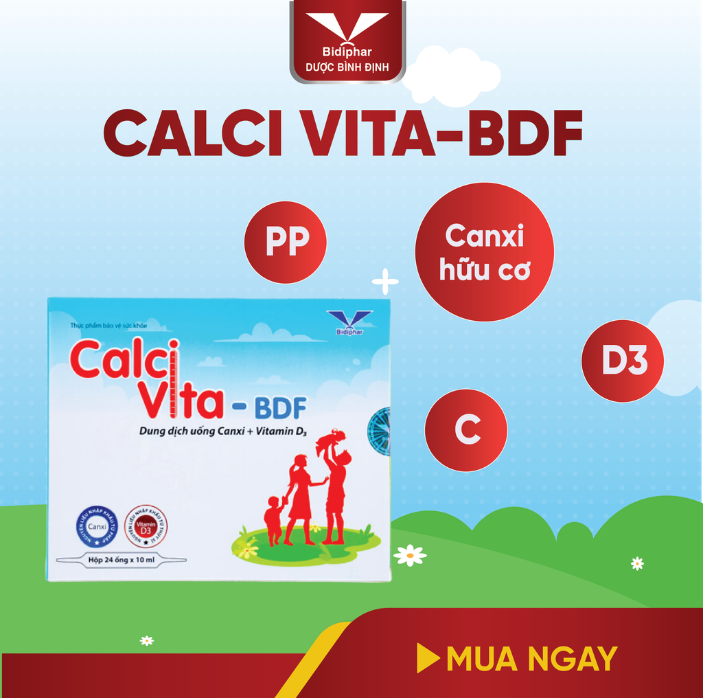 CALCI VITA - BDF 10Ml - Ống Uống Bổ Sung Calci Cho Người Lớn
