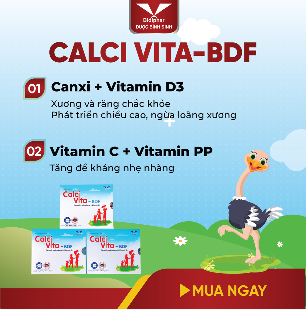 CALCI VITA - BDF 10Ml - Ống Uống Bổ Sung Calci Cho Người Lớn