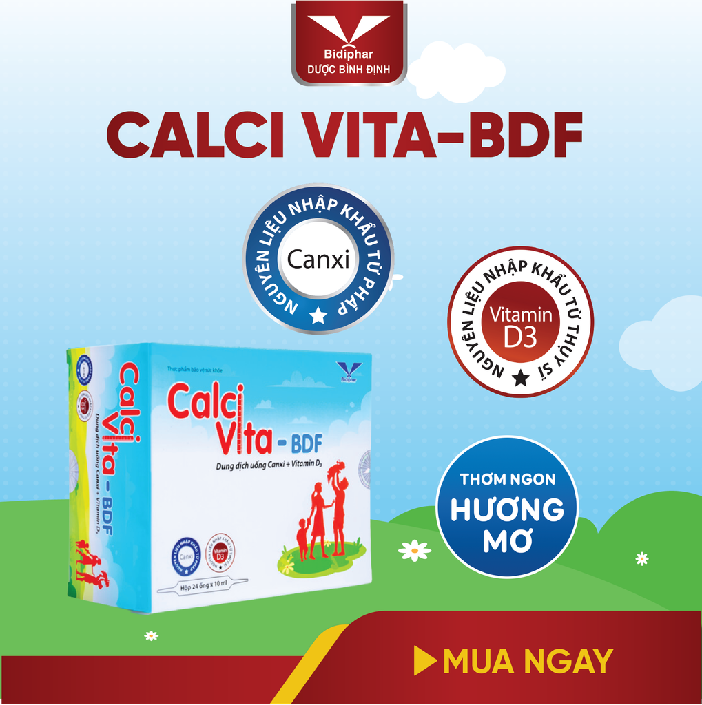 CALCI VITA - BDF 10Ml - Ống Uống Bổ Sung Calci Cho Người Lớn