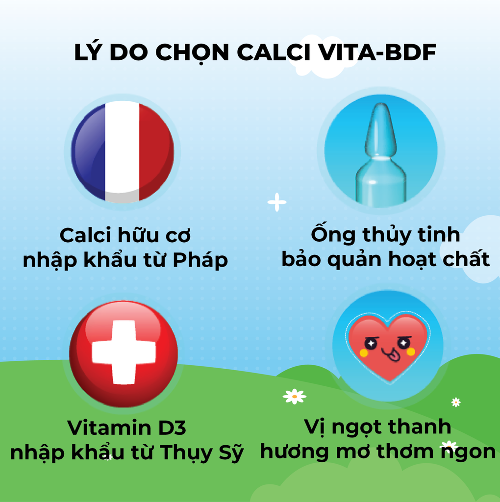 CALCI VITA - BDF 10Ml - Ống Uống Bổ Sung Calci Cho Người Lớn