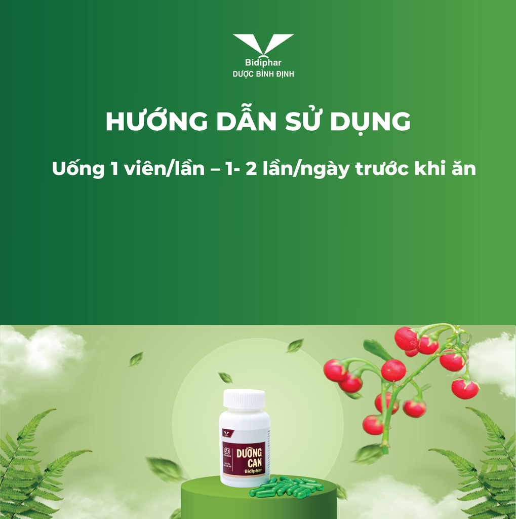 DƯỠNG CAN BIDIPHAR - Giải Độc, Tăng Chức Năng Gan - Lọ 60 viên