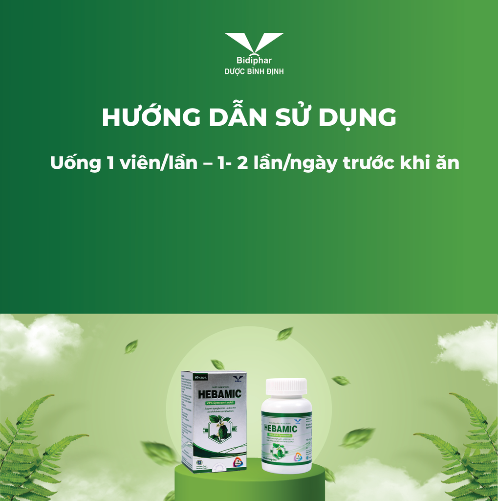 HEBAMIC - Viên Tiểu Đường - Lọ 60 Viên