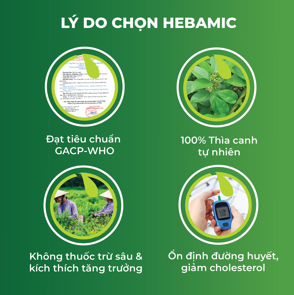 HEBAMIC - Viên Tiểu Đường - Lọ 60 Viên