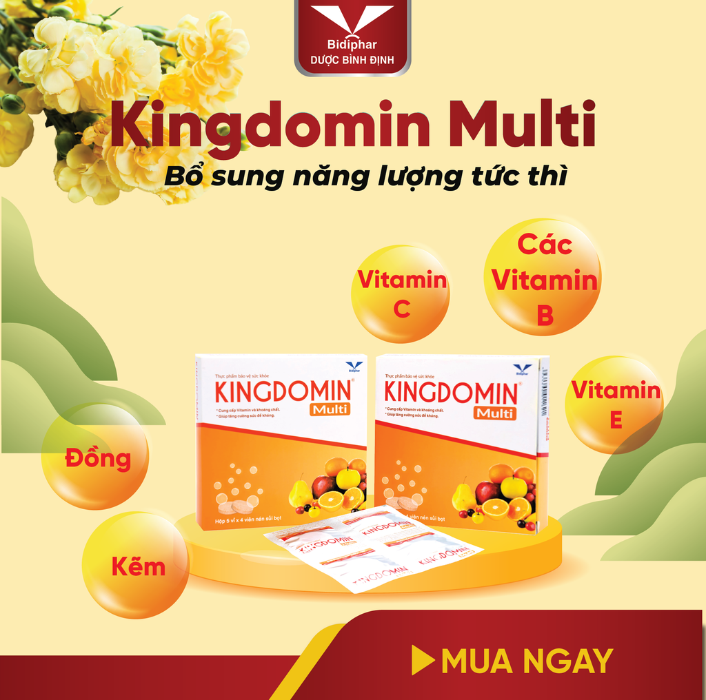 KINGDOMIN® Multi - Viên Sủi Vitamin, Tăng Đề Kháng - Hộp 20 Viên