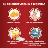 VITAMIN E BIDIPHAR - Duy Trì Vẻ Đẹp Làn Da - Hộp 100 Viên