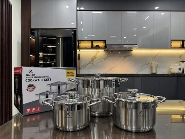 Bộ Nồi Kailer Inox 3 Món Có Kèm Nắp Đáy Dày 5 Lớp