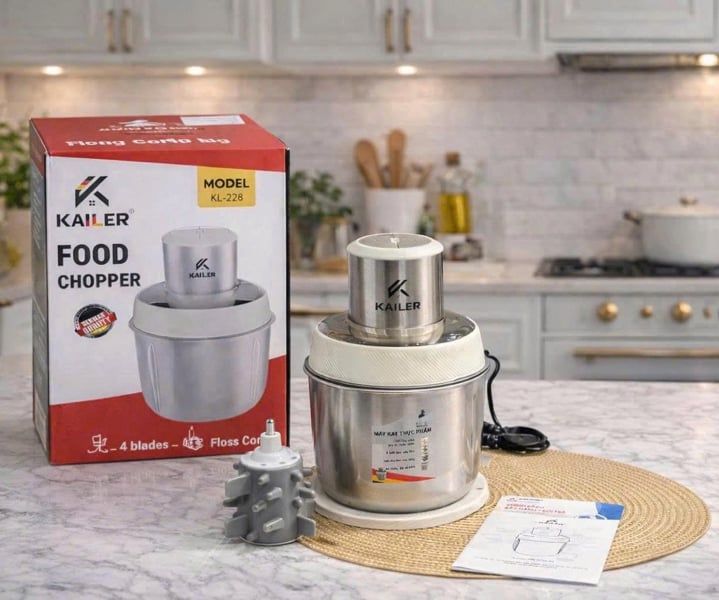 Máy Xay Đa Năng Cao Cấp KAILER KL-228 tặng phụ kiện đánh ruốc