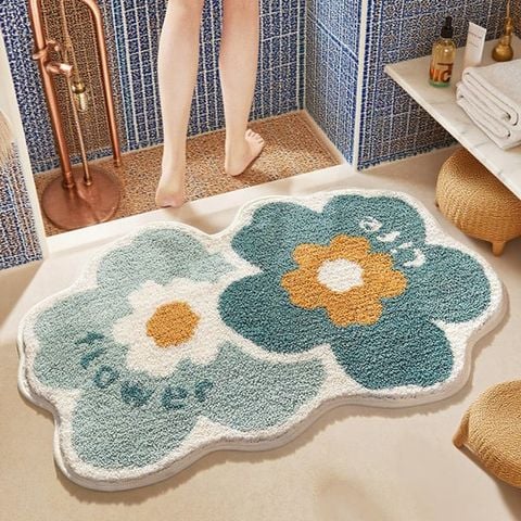 Thảm Sợi Chống Trượt 2 Bông Hoa 40*60cm