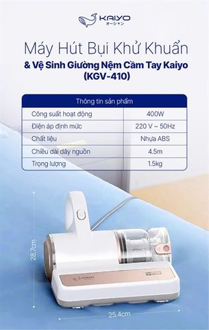 Máy hút bụi và vệ sinh giường nệm sofa Kaiyo - KGV