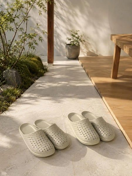 Dép SỰC đúc siêu bền có lỗ thoáng khí Comfy MÀU GHI VÀNG