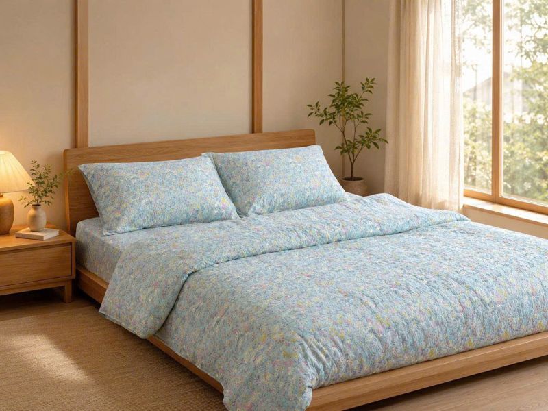 Bộ ga Microfiber mềm mịn kèm 2 vỏ gối