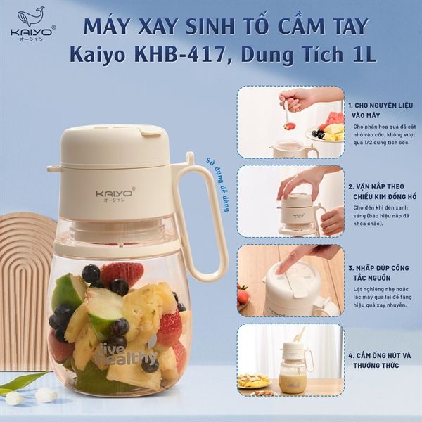MÁY XAY SINH TỐ CẦM TAY KAIYO (MODEL KHB-417)