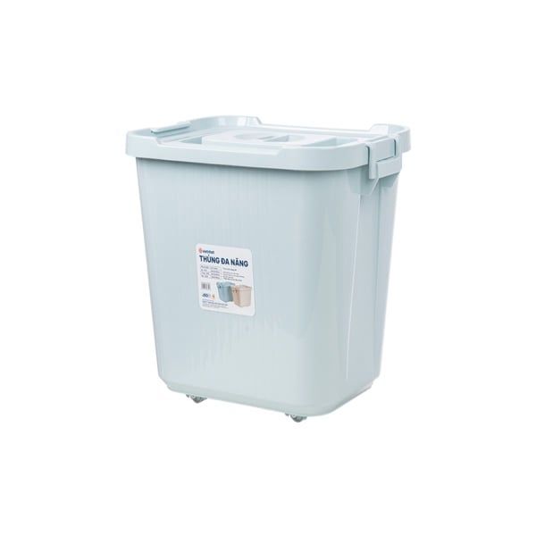 Thùng đa năng trung 35L nhựa VIỆT NHẬT có nắp đựng quần áo, gạo, đồ chơi bé