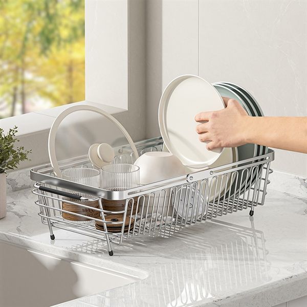 Rổ inox 304 đặt ngang bồn rửa kéo ra thu vào