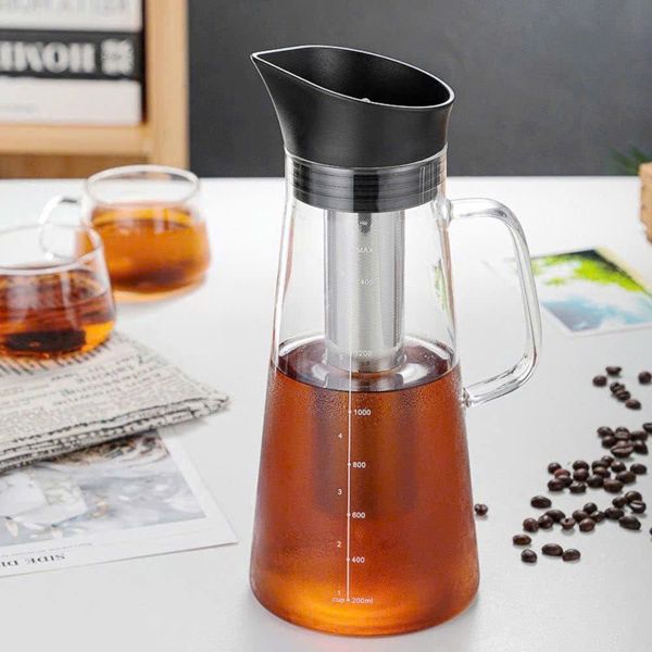 Bình thủy tinh kèm lõi lọc trà inox 304 Momiji 1.5l
