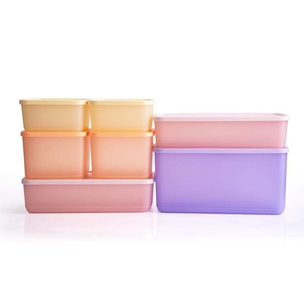 Bộ 7 hộp Tupperware trữ khô và mát Cubix 650ml, 1L, 1.4L, 3.1L