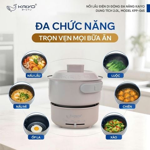 NỒI LẨU ĐIỆN DI ĐỘNG ĐA NĂNG KAIYO, DUNG TÍCH 2.0L, MODEL KPP-065 ( có kèm đế điện) Giá 950k giảm còn 595k ạ