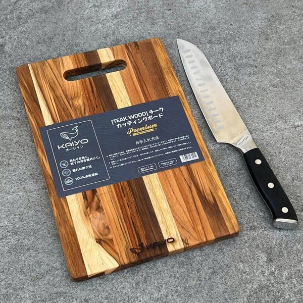 Thớt thái gỗ teak vân ngang hình chữ nhật